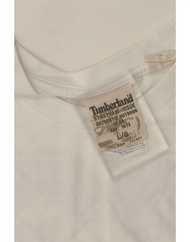 T-shirt grafica da uomo Timberland Top grande in cotone bianco