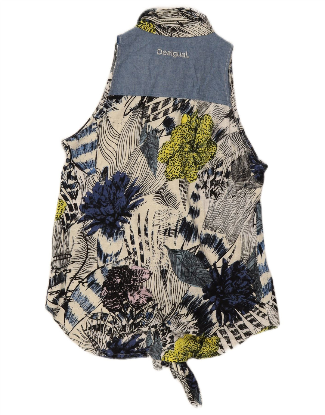 DESIGUAL Camicia senza maniche da donna Camicetta UK 14 Medio multicolore floreale