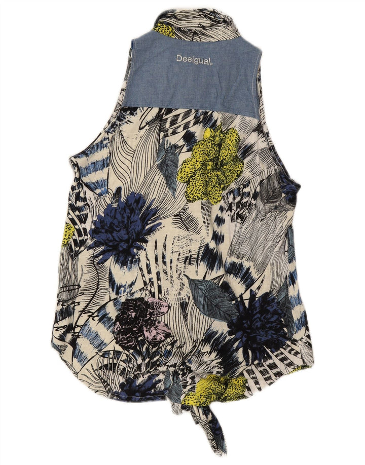 DESIGUAL Camicia senza maniche da donna Camicetta UK 14 Medio multicolore floreale