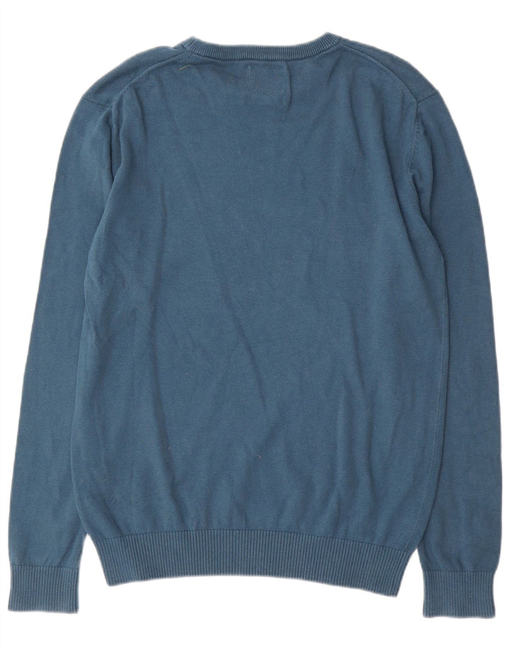 Joules Maglione da uomo con scollo a barca piccolo in cotone blu