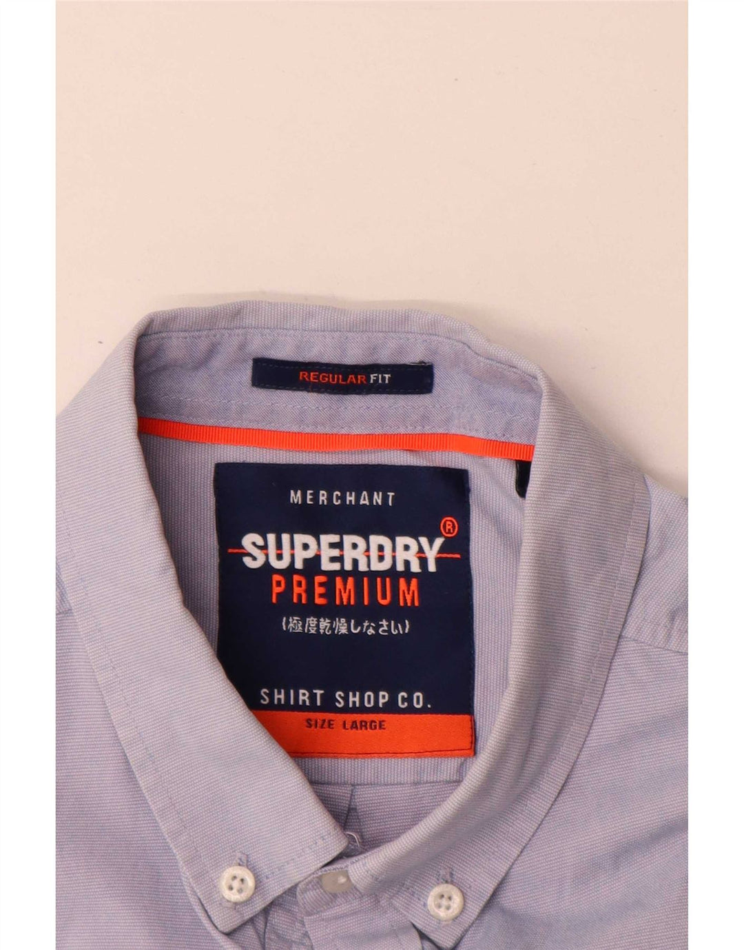 Camicia da uomo a maniche corte Regular Fit Superdry grande blu