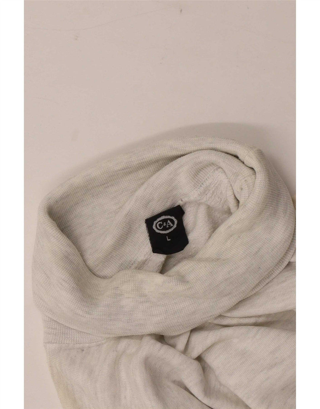 C&A Maglione da uomo con collo alto e maglione grande in cotone chiazzato grigio