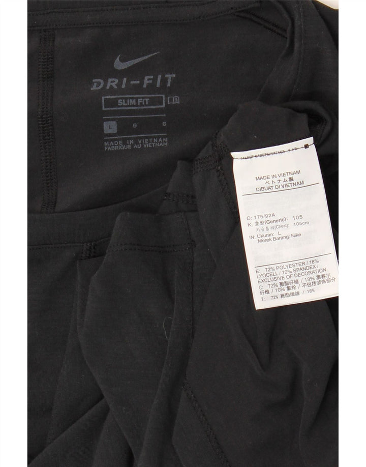 T-shirt NIKE da uomo Dri Fit slim fit, grande, in poliestere nero