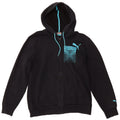 Felpa con cappuccio e zip grafica PUMA da uomo in cotone blu navy medio