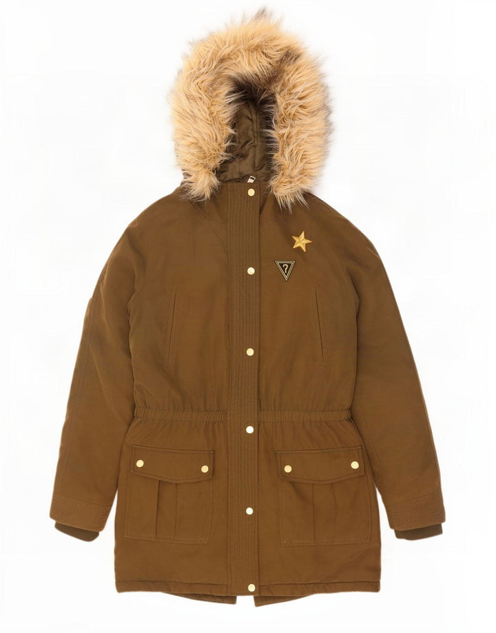 Giubbotto parka oversize con cappuccio da donna Guess UK 6 XS poliestere kaki
