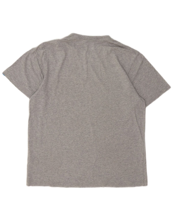 T-shirt grafica da uomo Adidas Top grande in cotone grigio