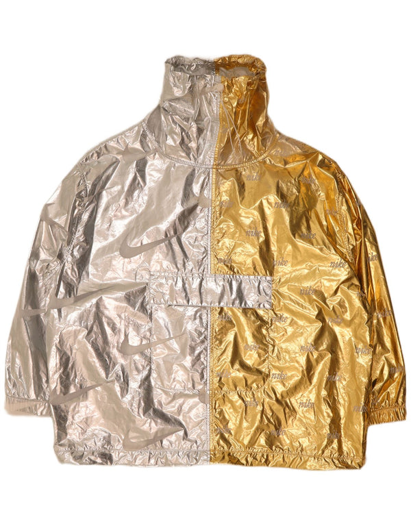 Giacca anorak oversize con grafica Nike da donna UK 16 Large color argento
