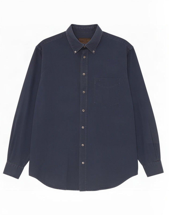 Camicia da uomo Gas Large in cotone blu navy