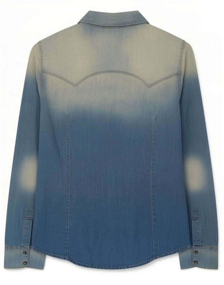 Camicia in denim da donna Zara UK 14 cotone blu medio