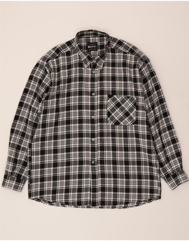 Camicia in flanella da uomo TIPO'S XL a quadri neri