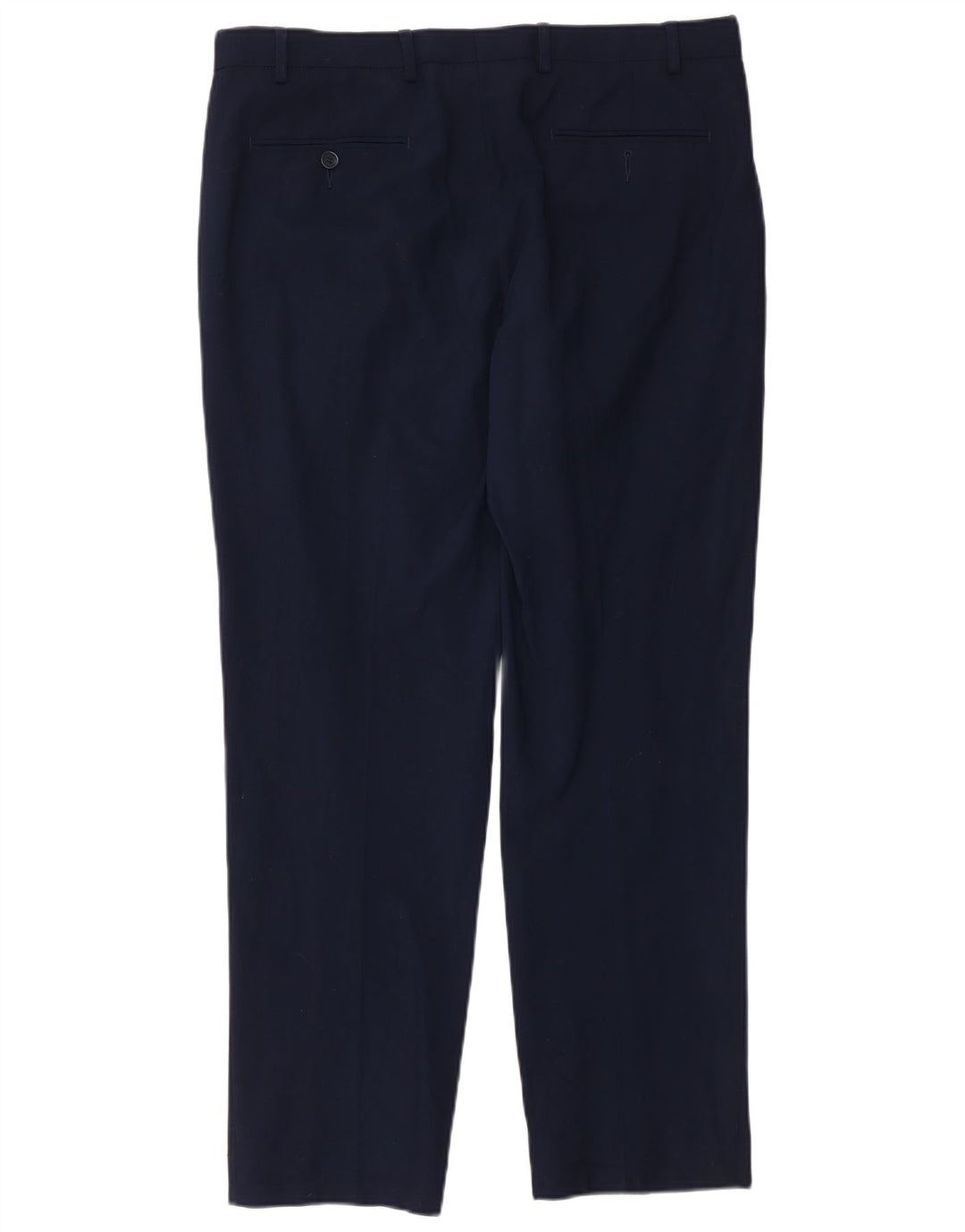 Pantaloni casual da uomo Marks & Spencer vestibilità regolare W36 L31 lana blu navy