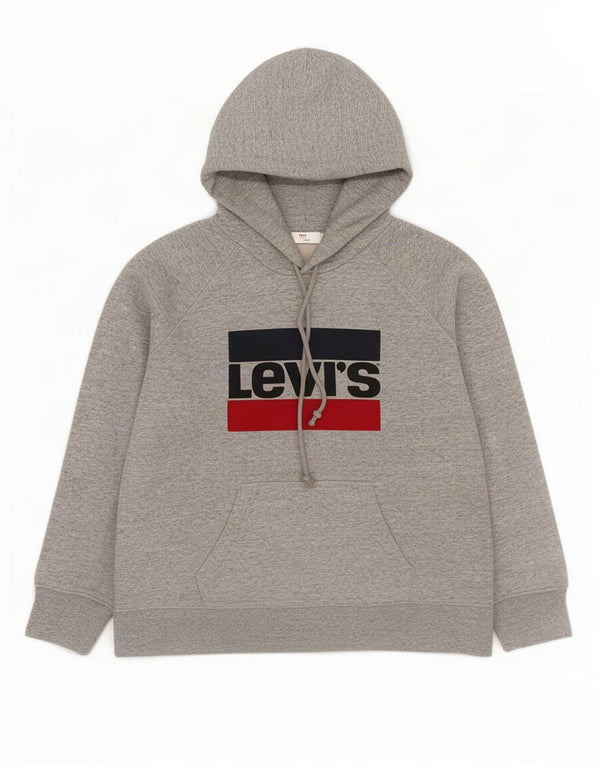Maglione con cappuccio grafico da donna Levi's UK 14 Grigio medio chiazzato