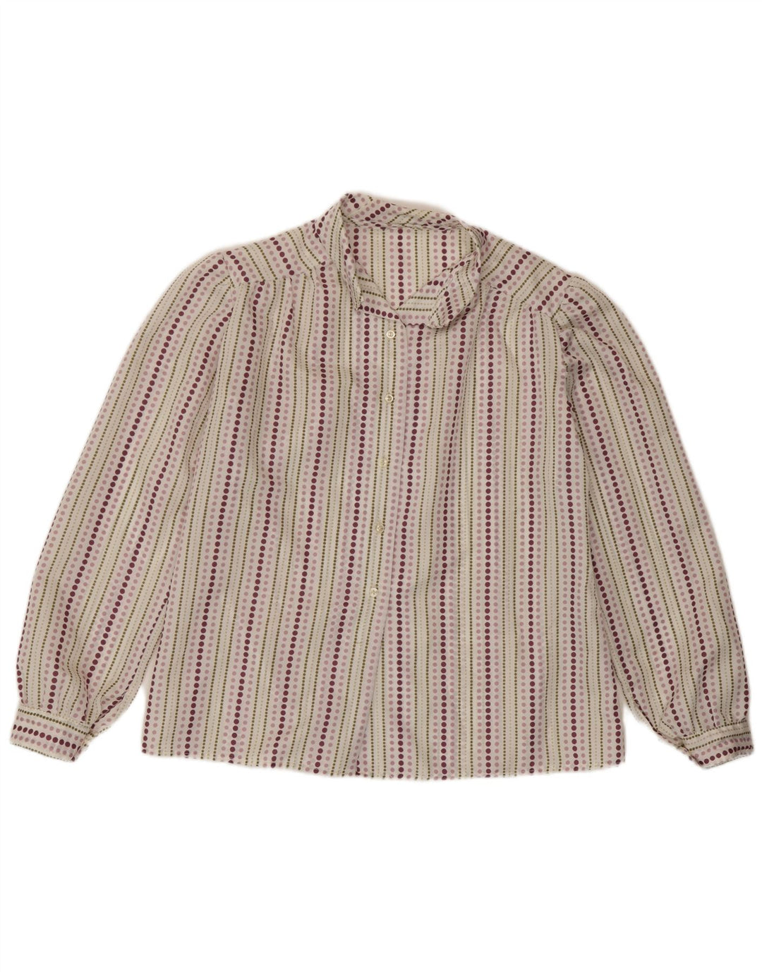 Camicia vintage da donna UK 14 a righe multicolori medie