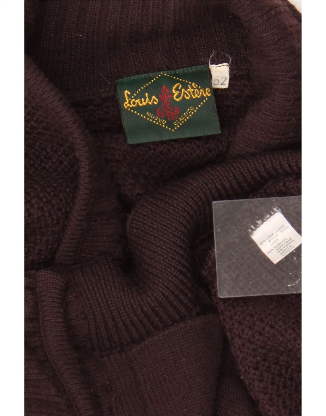 Maglione cardigan doppiopetto da uomo Louis Estere IT 52 Large Lana marrone
