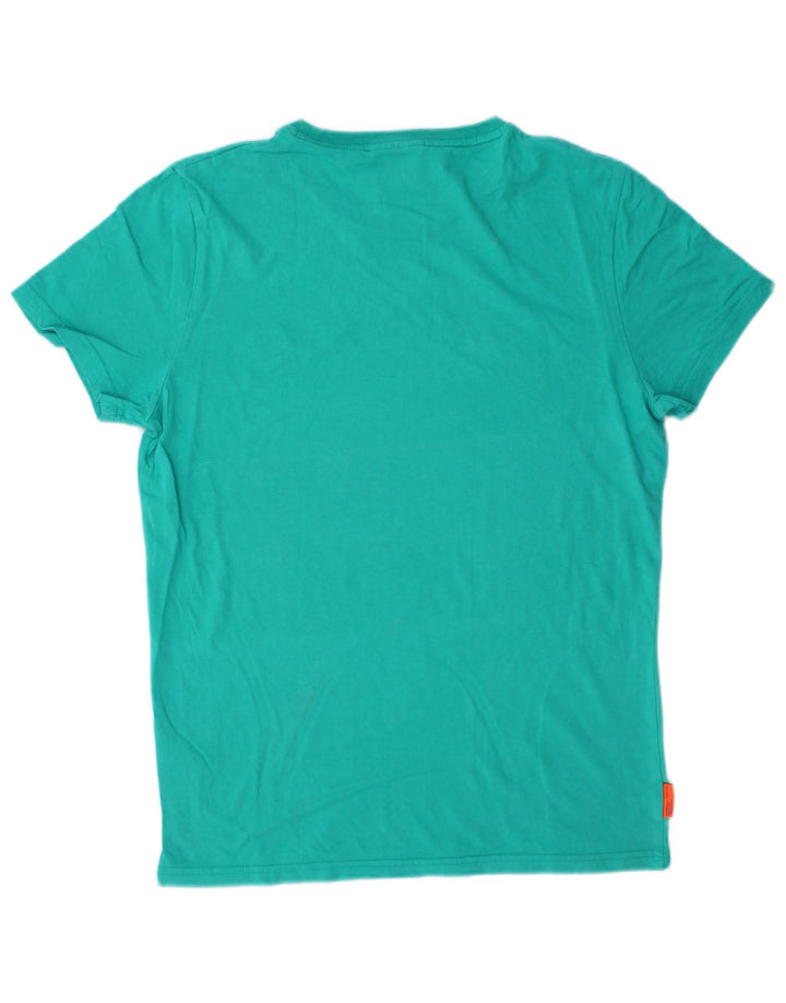 T-shirt da uomo SUPERDRY Top Large in cotone turchese