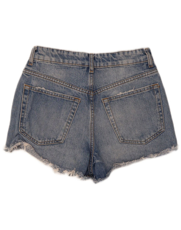 Pantaloncini in denim invecchiato da donna Zara EU 34 2XS W24 cotone blu