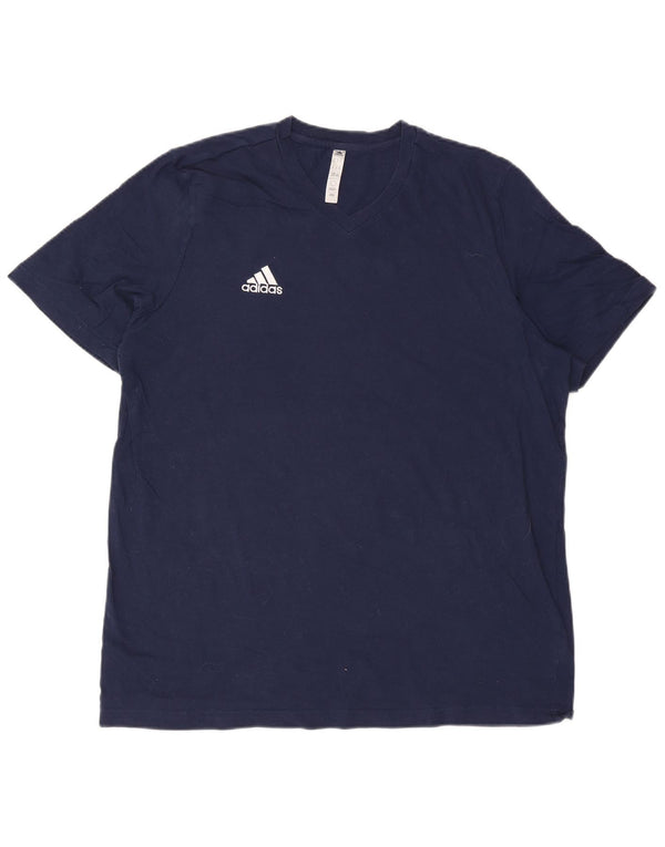T-shirt da uomo Adidas Top XL blu navy in cotone