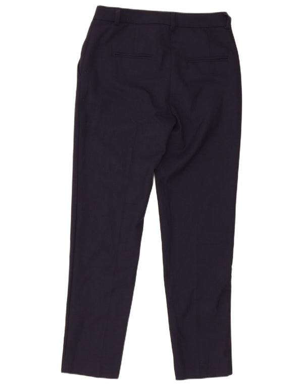 Pantaloni da abito slim da donna Benetton IT 38 XS W28 L26 Poliestere blu navy
