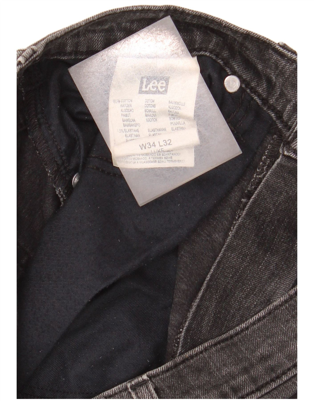 Jeans slim Lee invecchiati Luke da uomo W34 L32 cotone nero