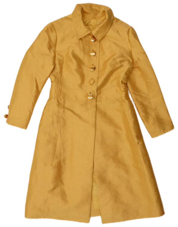 Cappotto vintage da donna UK 8 piccolo giallo