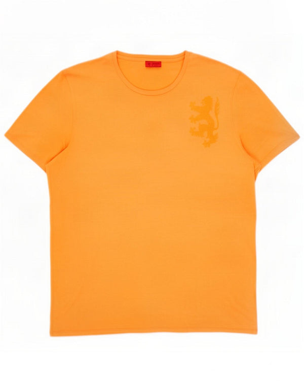 T-shirt da uomo Pringle Top 2XL in cotone arancione