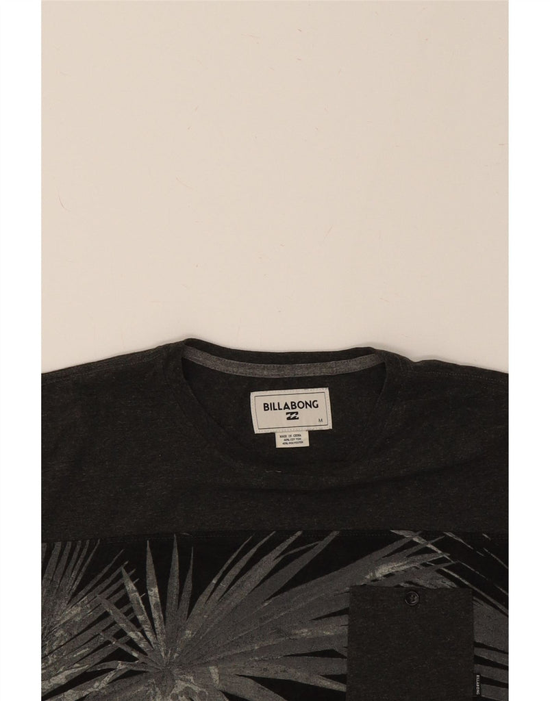 BILLABONG Mens Graphic T-Shirt Top Medium Grey Pinstripe Cotton Vintage Billabong and Second-Hand Billabong from Messina Hembry 