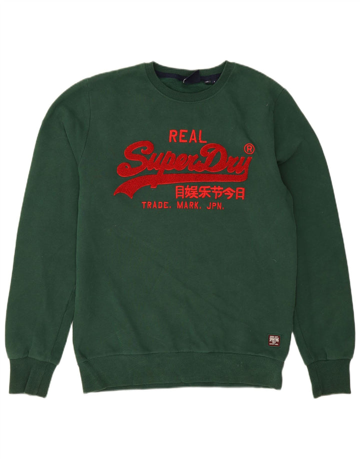 Felpa grafica da uomo Superdry Maglione grande cotone verde