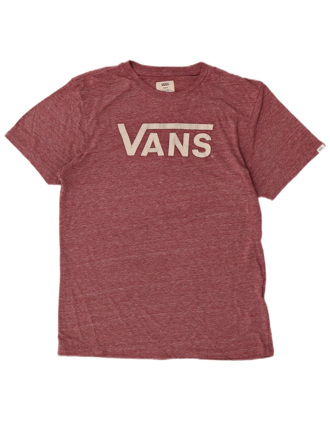 T-shirt grafica da uomo Vans Top in poliestere chiazzato bordeaux medio