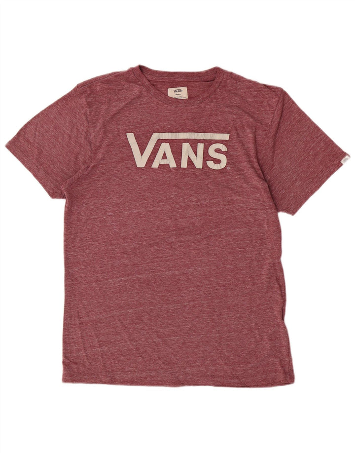 T-shirt grafica da uomo Vans Top in poliestere chiazzato bordeaux medio