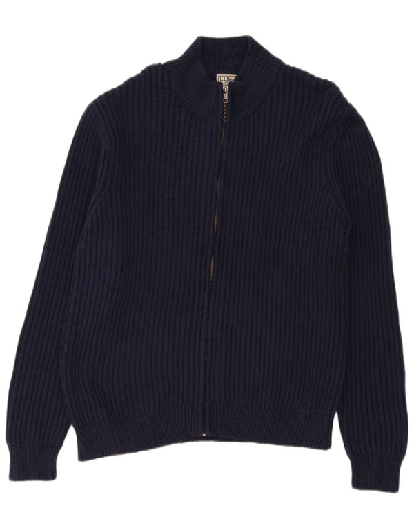 L.L.Bean Mens Cardigan Sweater Large Navy Blue Cotton