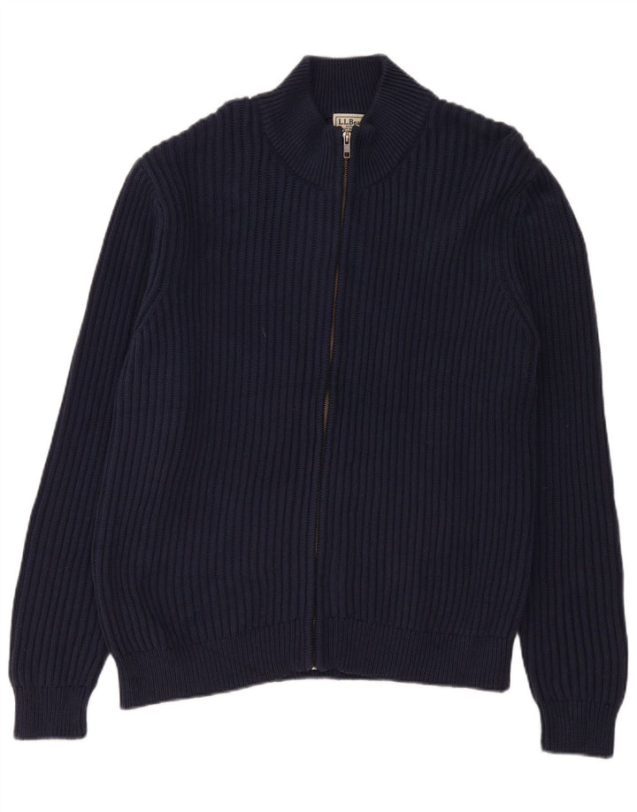 Maglione cardigan da uomo L.L.Bean grande cotone blu navy