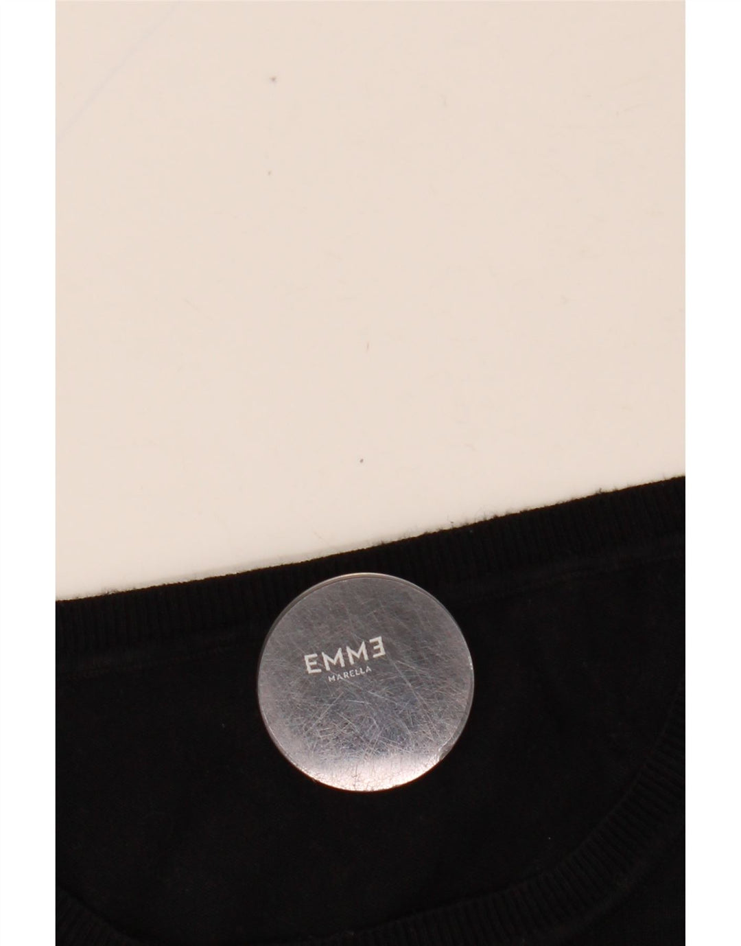 MARELLA Maglione da donna a maniche corte con scollo a barca UK 8 piccolo nero