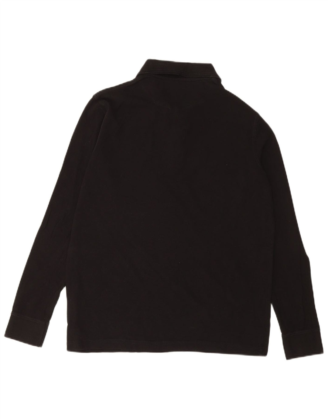 PIERRE CARDIN Mens Long Sleeve Regular Fit Polo Shirt Medium Black Cotton
