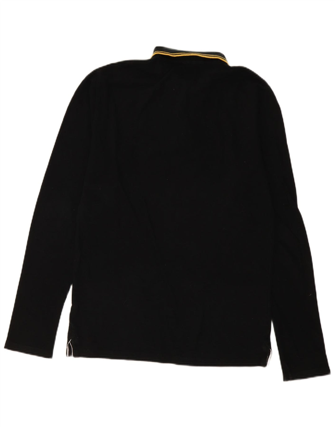 Polo da uomo a maniche lunghe Superdry in cotone a righe nere medie