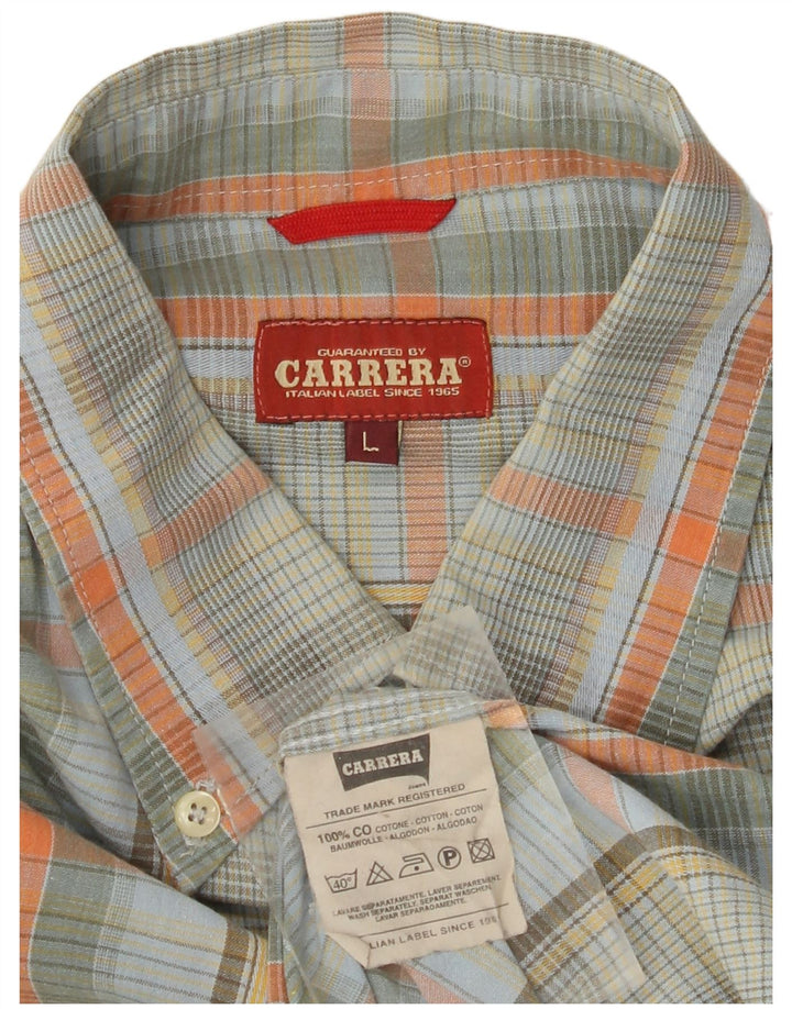 CARRERA Mens Shirt Large Multicoloured Check Cotton Vintage Carrera and Second-Hand Carrera from Messina Hembry 