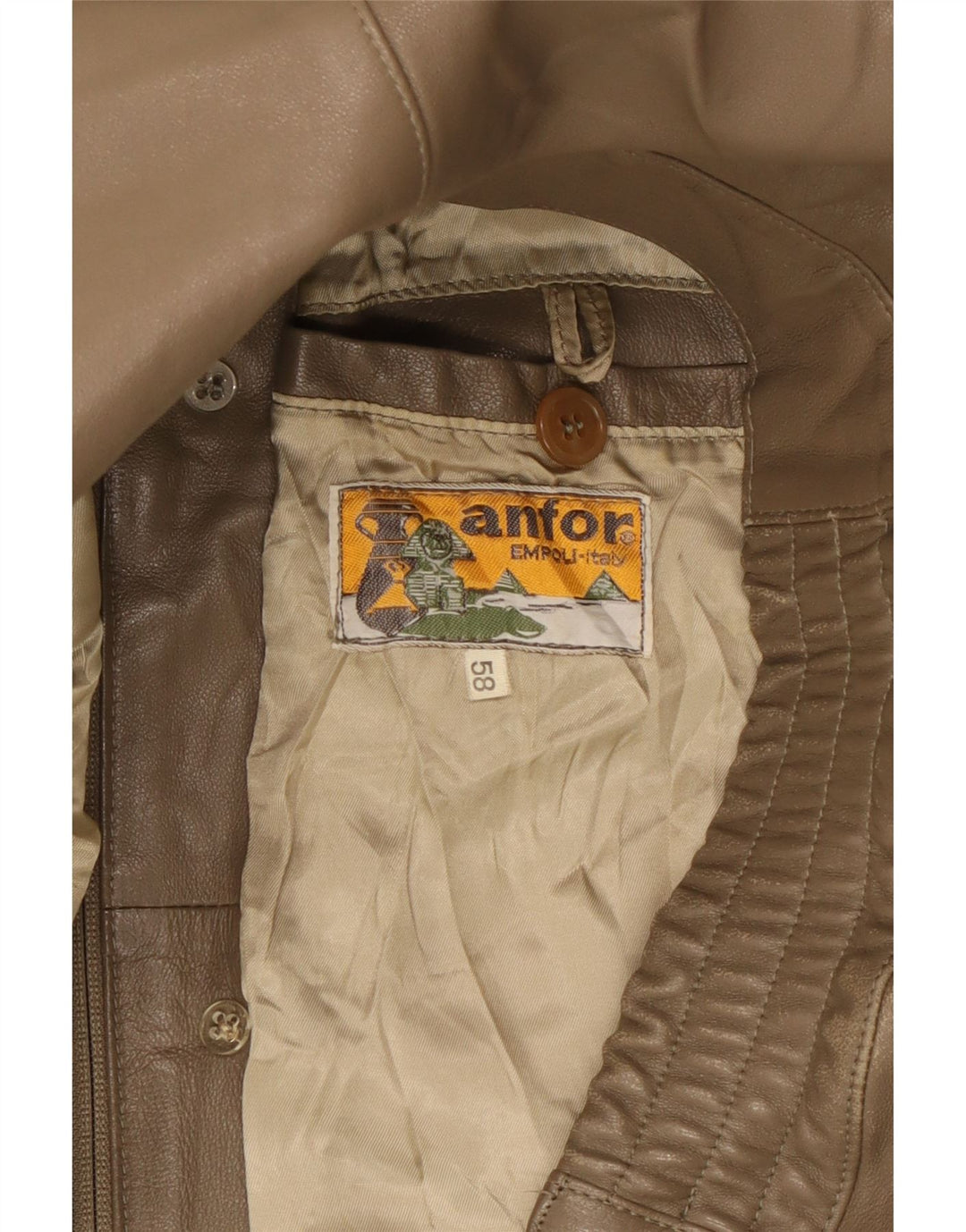 Giacca in pelle da uomo Anfor IT 58 2XL Marrone