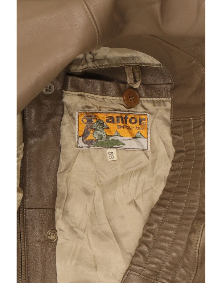 Giacca in pelle da uomo Anfor IT 58 2XL Marrone