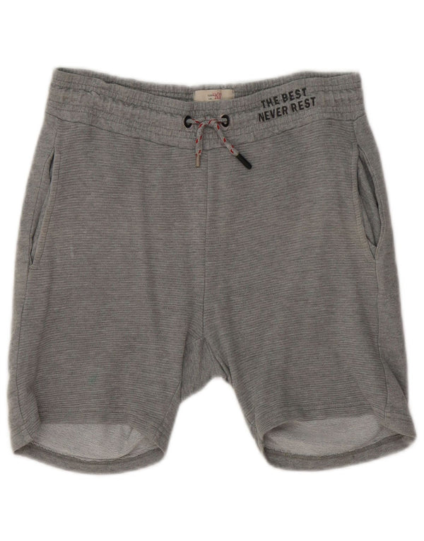 Pantaloncini sportivi grafici Zara da bambino 11-12 anni in cotone gessato grigio
