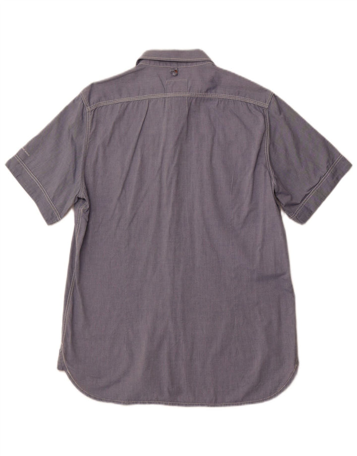 Camicia a maniche corte da uomo G-Star grande in cotone blu