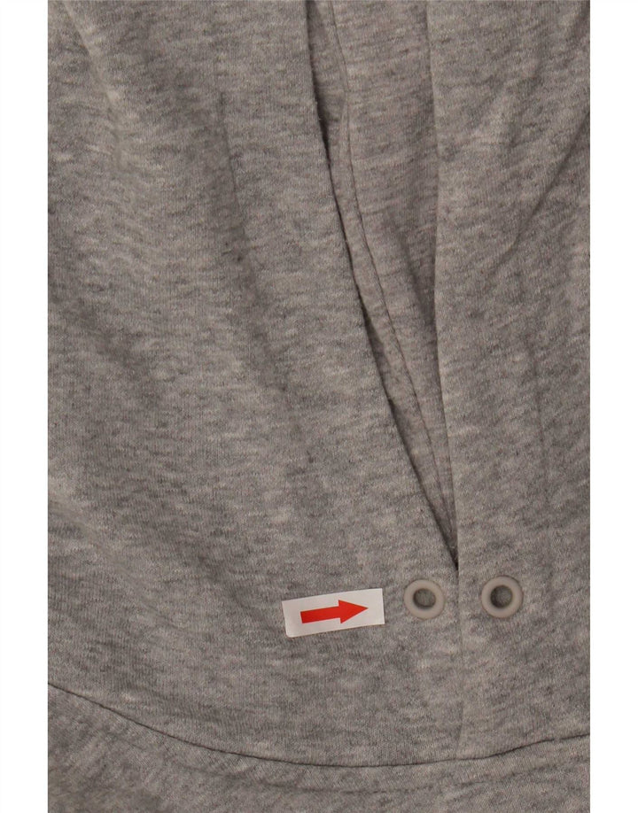 Felpa con cappuccio da uomo Adidas in cotone grigio medio