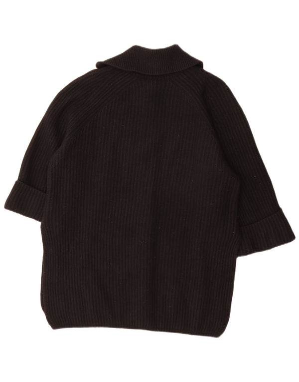 Maglione maglione oversize con zip e collo da donna Reiss UK 6 XS lana nera