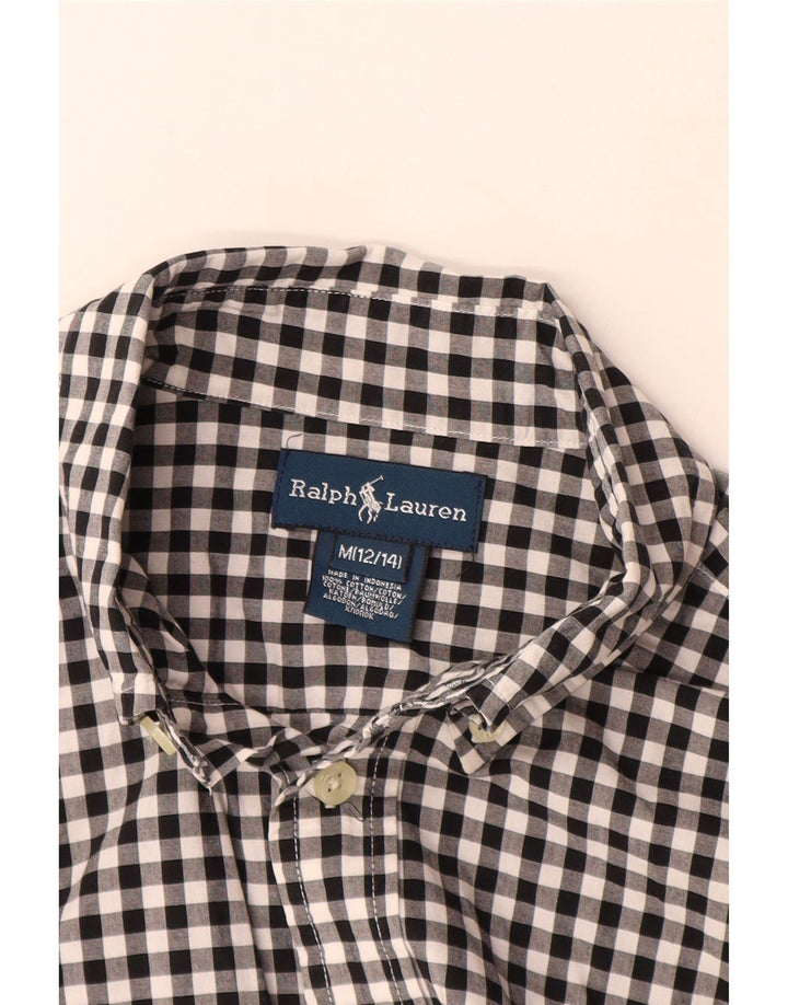 Camicia grafica per ragazzi Ralph Lauren 12-13 anni cotone a quadretti nero medio