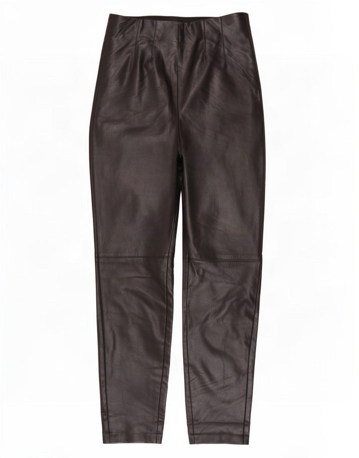 Pantaloni skinny in pelle da donna Zara piccoli W26 L27 poliestere nero