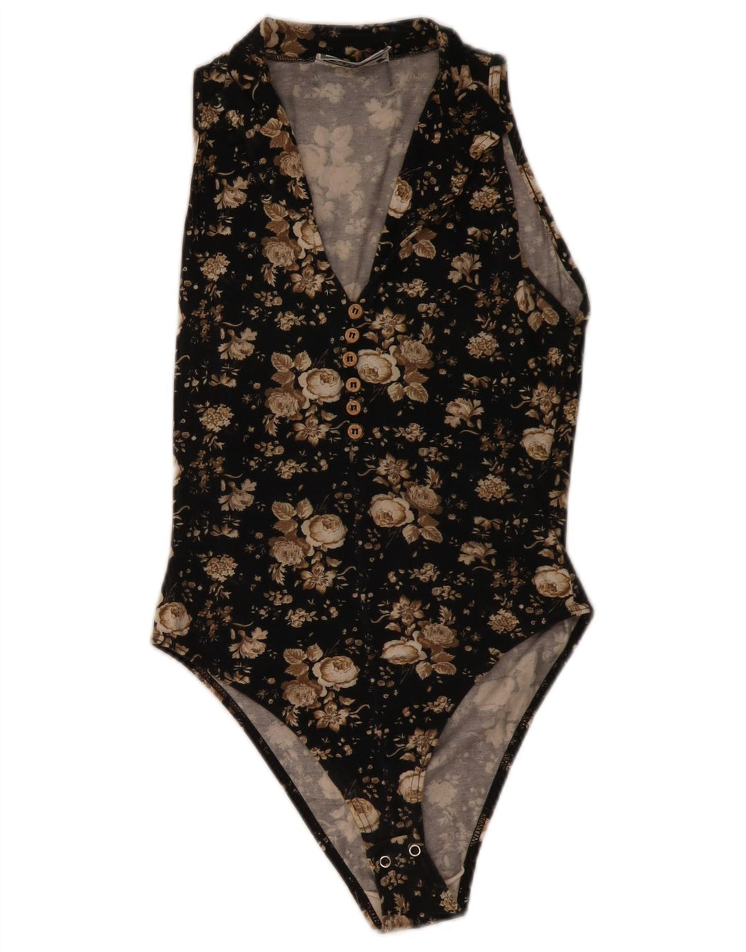 Body senza maniche da donna ONYX UK 8 piccolo nero floreale