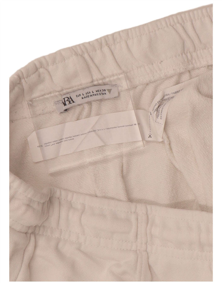 Pantaloni da tuta da donna Zara UK 16 grandi in cotone bianco