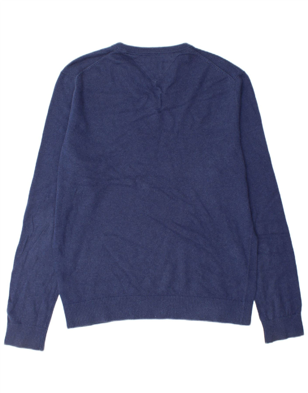 Maglione maglione con scollo a V da uomo Tommy Hilfiger grande cotone blu