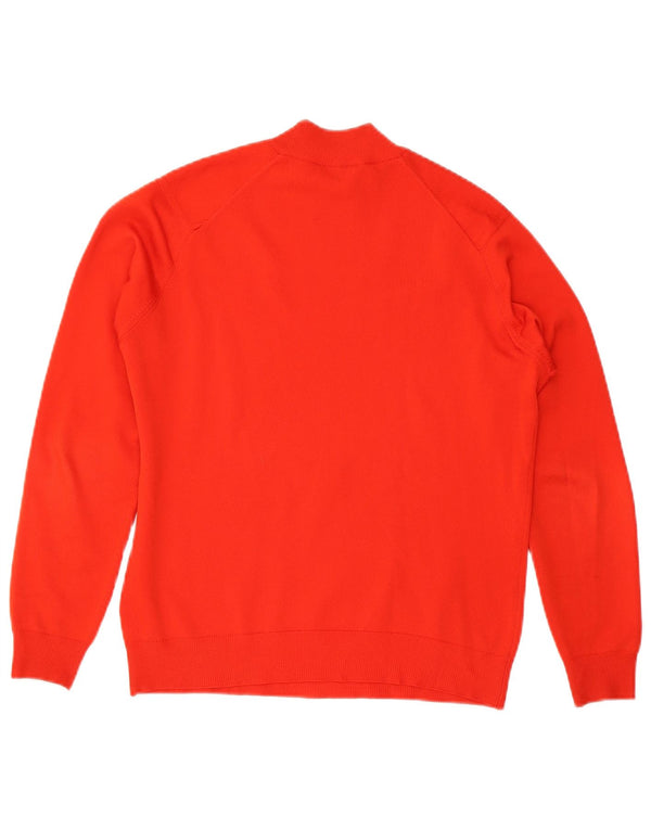 Maglione maglione vintage da donna con collo alto UK 14 Poliestere rosso medio