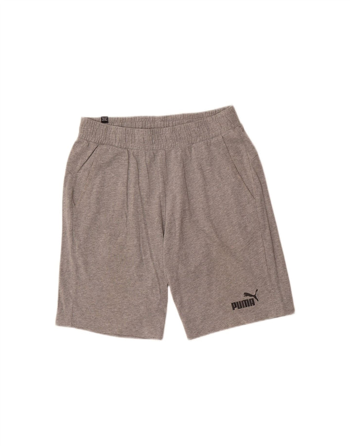 PUMA Womens Sport Shorts UK 14 Medium  Grey Cotton