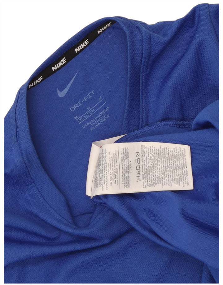 T-shirt da ragazzo Nike Dri Fit Top 10-11 anni in poliestere blu medio