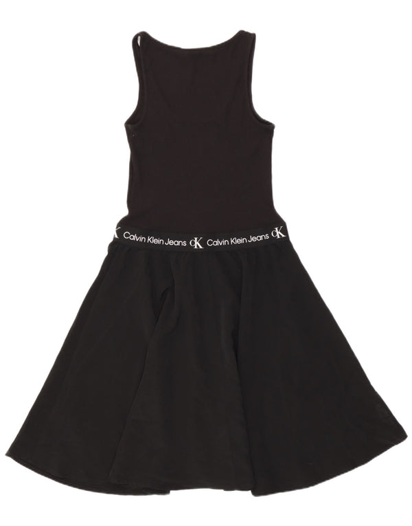 Abito a trapezio grafico senza maniche da donna Calvin Klein piccolo modale nero